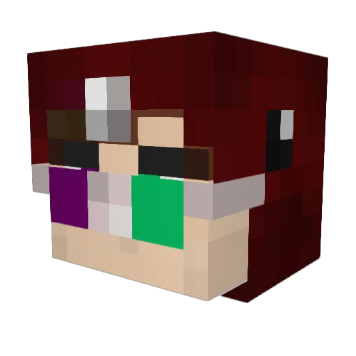 MidorinoTora Minecraft avatar head, 3D render