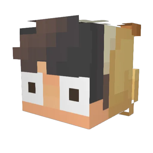Midravus Minecraft avatar head, 3D render