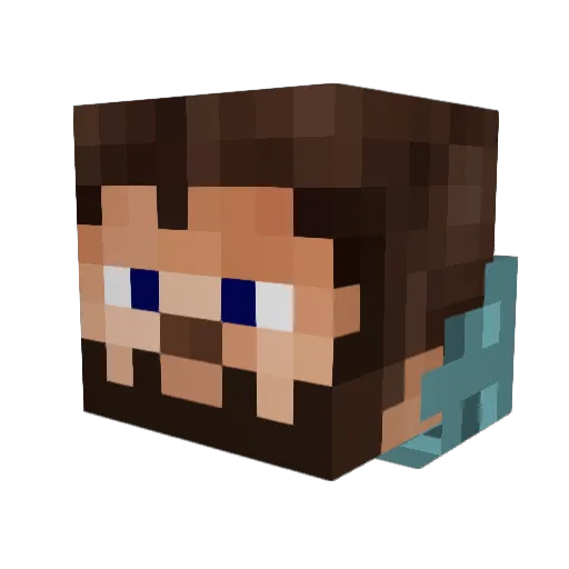 MidriffScot Minecraft avatar head, 3D render
