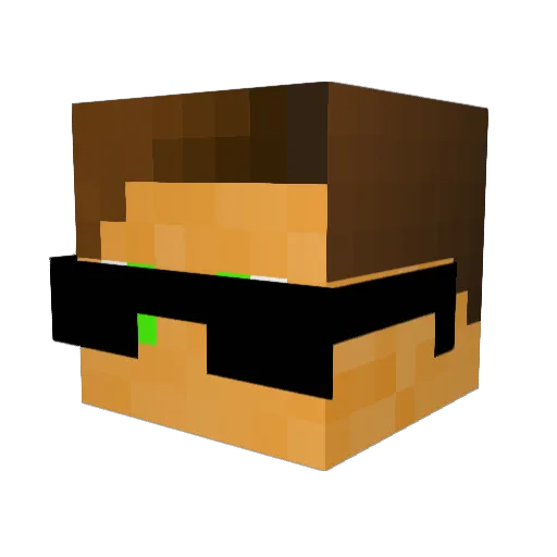 MidshipAce Minecraft avatar head, 3D render