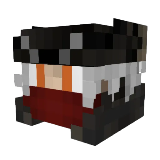 Midwight Minecraft avatar head, 3D render