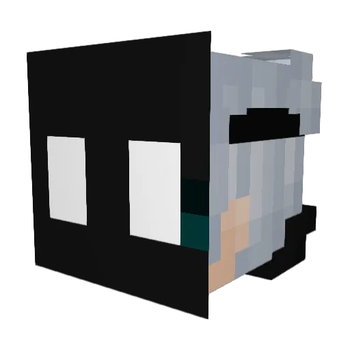 Midzl Minecraft avatar head, 3D render
