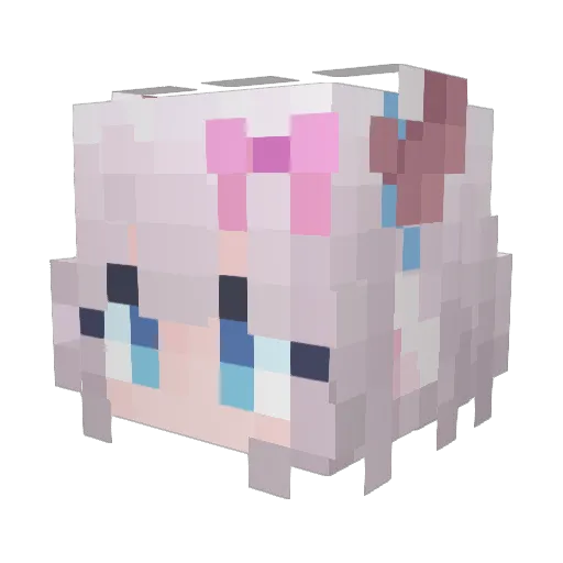 MieHua Minecraft avatar head, 3D render
