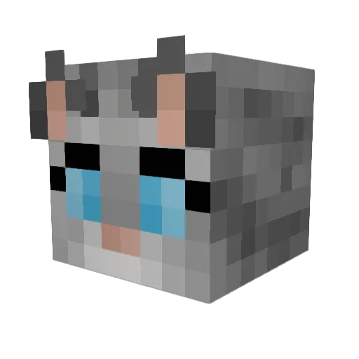 MieloCat Minecraft avatar head, 3D render