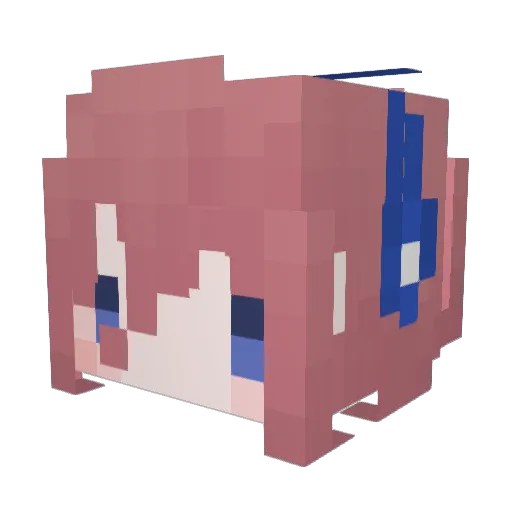Mienhu Minecraft avatar head, 3D render