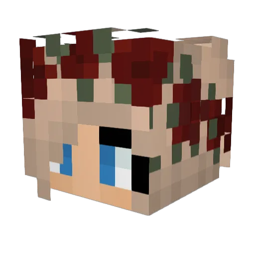 Miepeasy Minecraft avatar head, 3D render