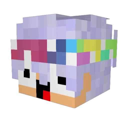 Mieq Minecraft avatar head, 3D render