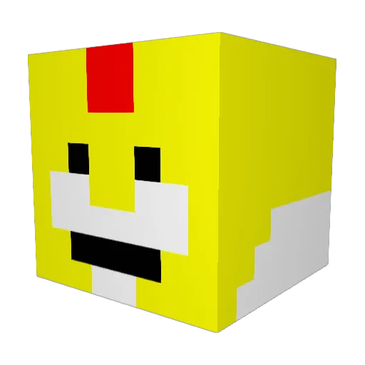 Mierfu Minecraft avatar head, 3D render