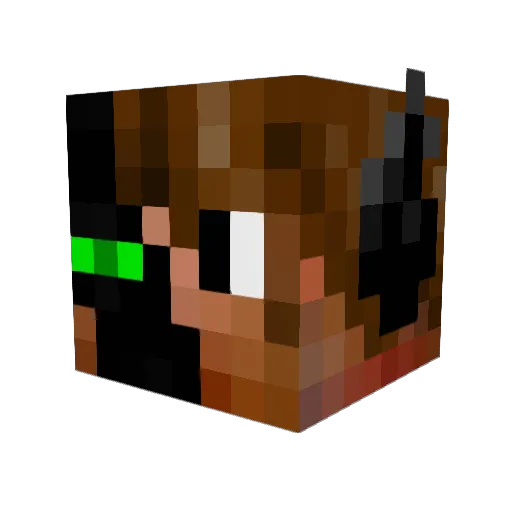 Mietkus Minecraft avatar head, 3D render