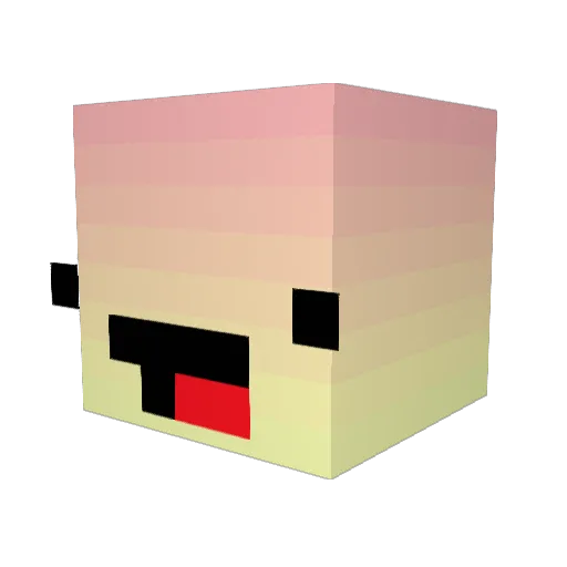 Mievel Minecraft avatar head, 3D render
