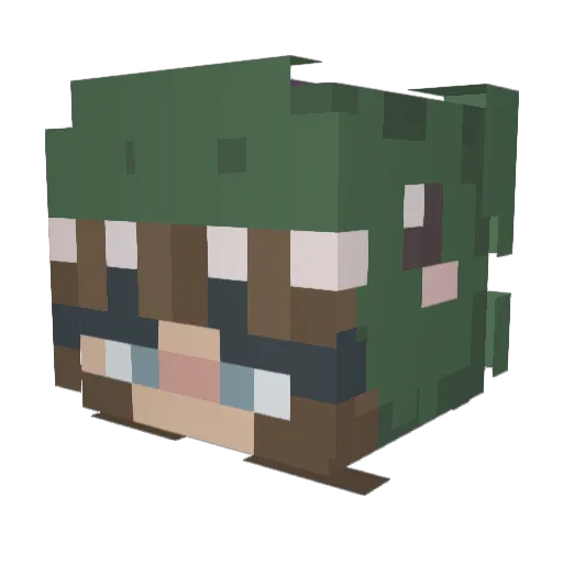 MiezKrawall Minecraft avatar head, 3D render