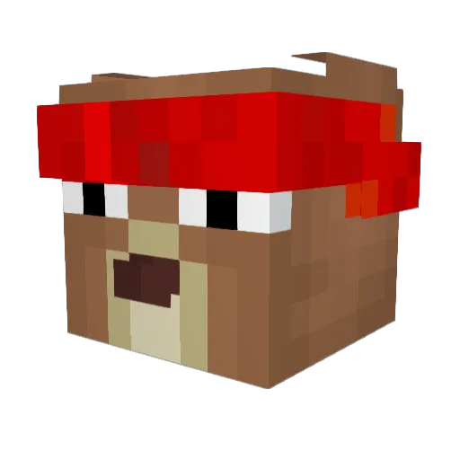 Miffy Minecraft avatar head, 3D render