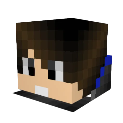 MigLeal Minecraft avatar head, 3D render