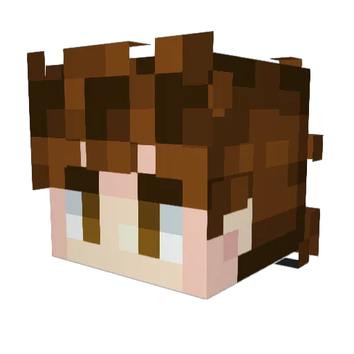 MigasRocha Minecraft avatar head, 3D render