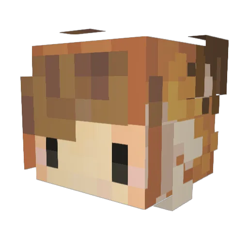 Miggelangelo Minecraft avatar head, 3D render