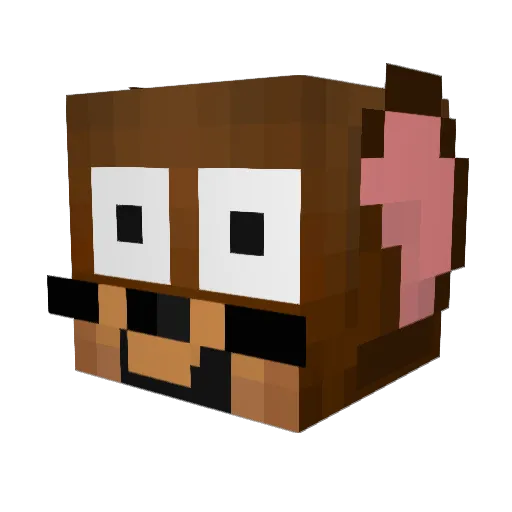 Migglers Minecraft avatar head, 3D render