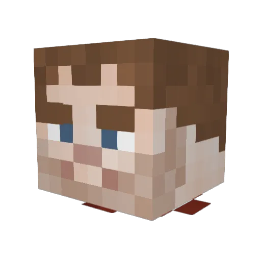 MightyButler Minecraft avatar head, 3D render