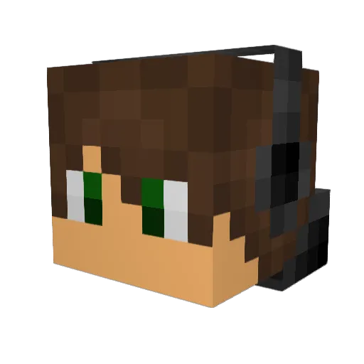 MightyLolcat Minecraft avatar head, 3D render