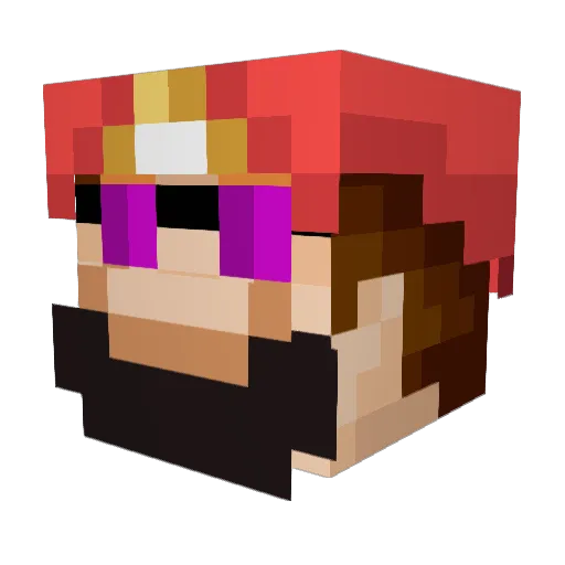 Mighty_Meepman Minecraft avatar head, 3D render