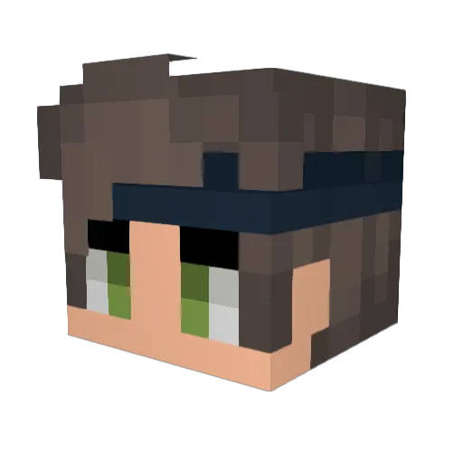 Mightyjordan Minecraft avatar head, 3D render