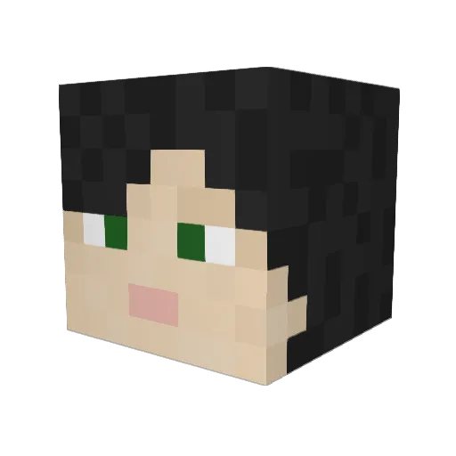 Migiskikis Minecraft avatar head, 3D render