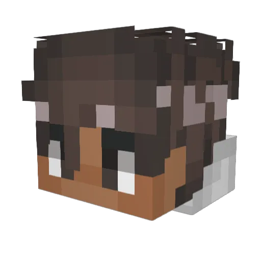 Migsu Minecraft avatar head, 3D render