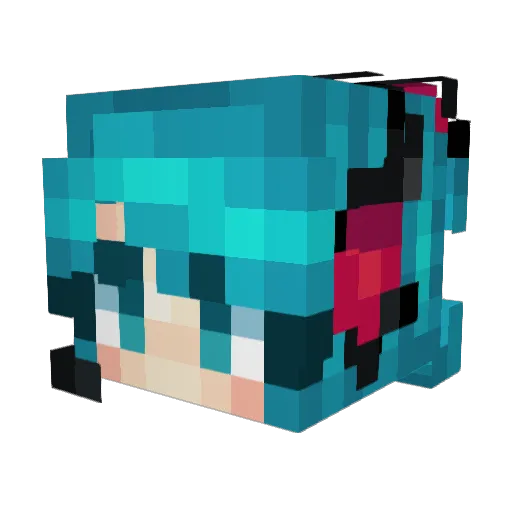 Migutune Minecraft avatar head, 3D render