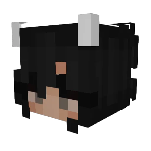 Mihahoo_ Minecraft avatar head, 3D render