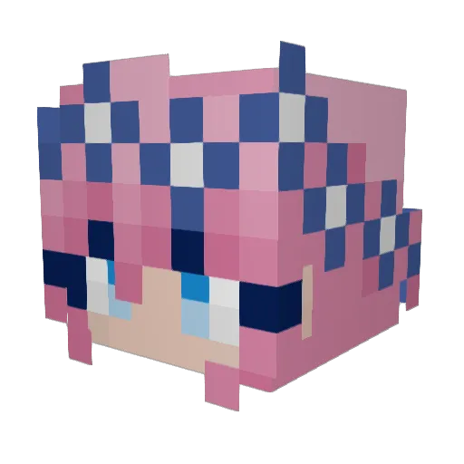 Miharuse7en Minecraft avatar head, 3D render