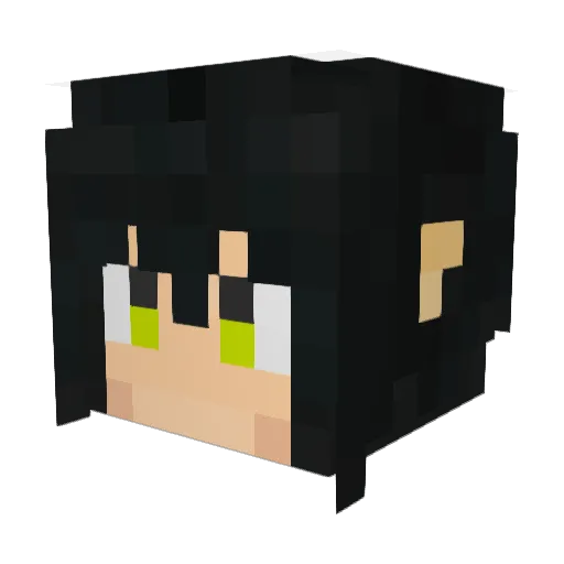 MihoKohinata Minecraft avatar head, 3D render