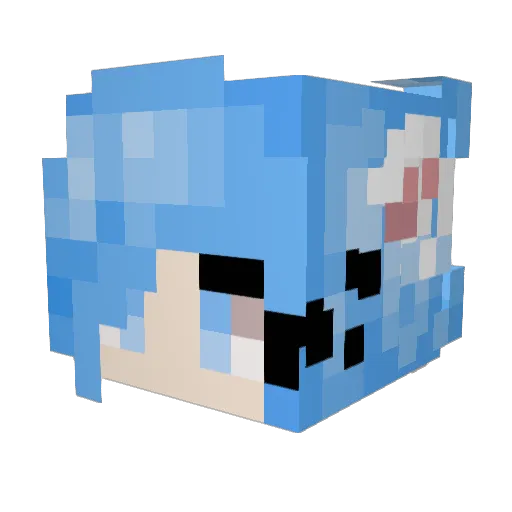 Mihoshika Minecraft avatar head, 3D render