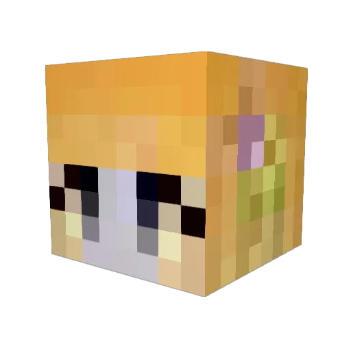 Mihosuke Minecraft avatar head, 3D render