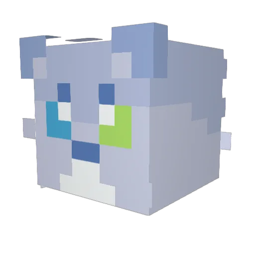 MihouSenpai Minecraft avatar head, 3D render