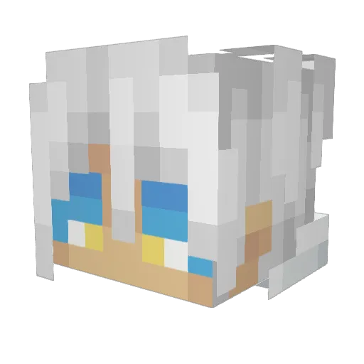 Mihouu Minecraft avatar head, 3D render
