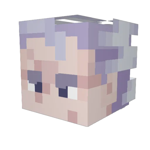 Mihruu Minecraft avatar head, 3D render