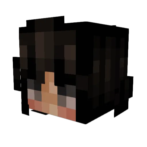 Miibelle Minecraft avatar head, 3D render