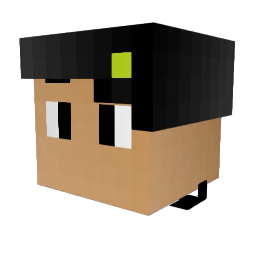 Miichow Minecraft avatar head, 3D render
