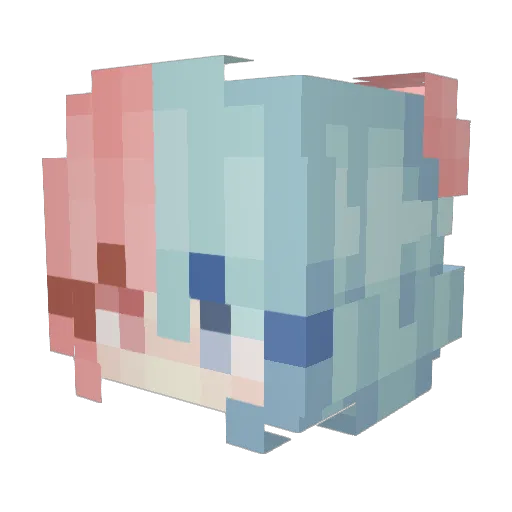 Miida_Meta Minecraft avatar head, 3D render