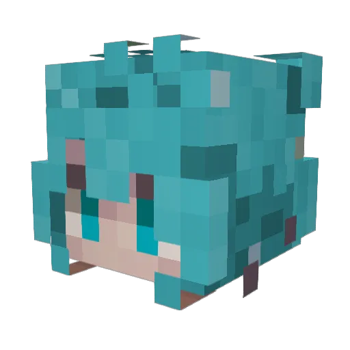 Miidonna Minecraft avatar head, 3D render