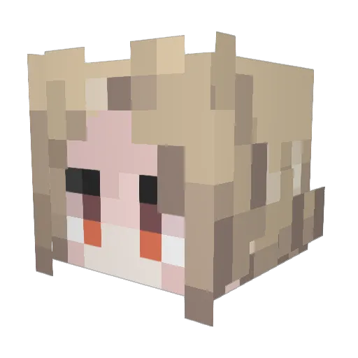 Miiharynn Minecraft avatar head, 3D render