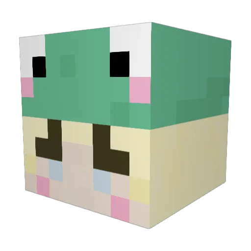 Miiinaa Minecraft avatar head, 3D render