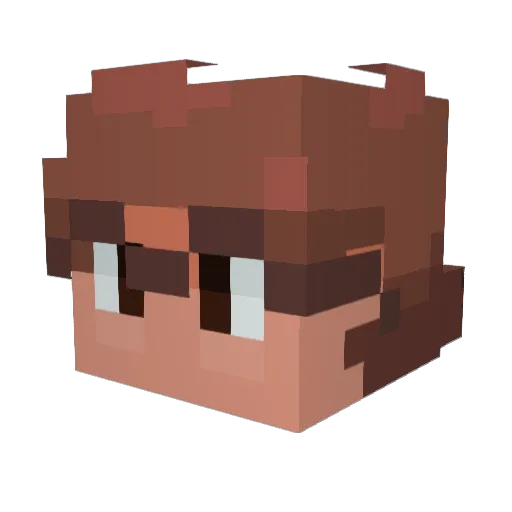 Miikie Minecraft avatar head, 3D render