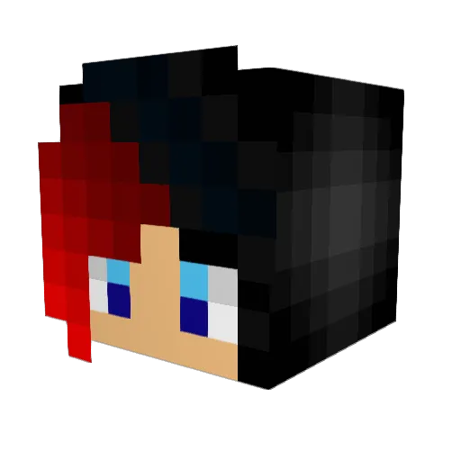 Miilly Minecraft avatar head, 3D render