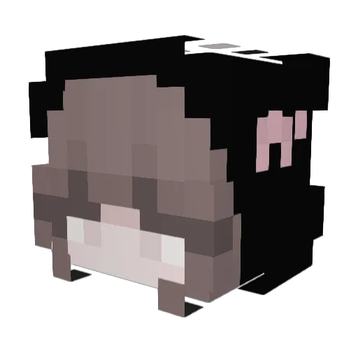Miilx Minecraft avatar head, 3D render