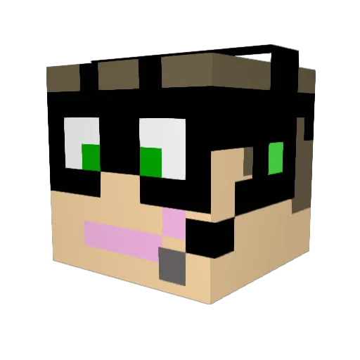 MiiniMonster Minecraft avatar head, 3D render