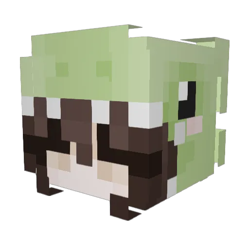 Miishira Minecraft avatar head, 3D render