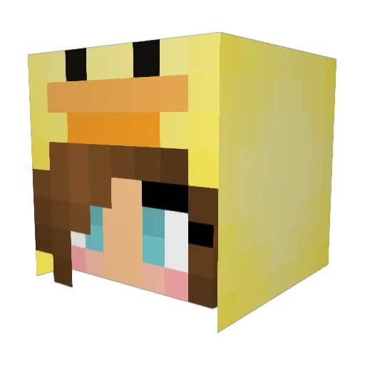 MiissPop Minecraft avatar head, 3D render