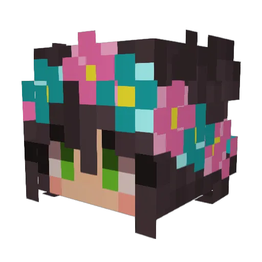 Miiyataro Minecraft avatar head, 3D render