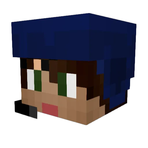 MikAndSoj Minecraft avatar head, 3D render