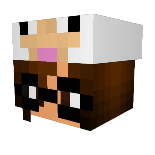 MikBu Minecraft avatar head, 3D render